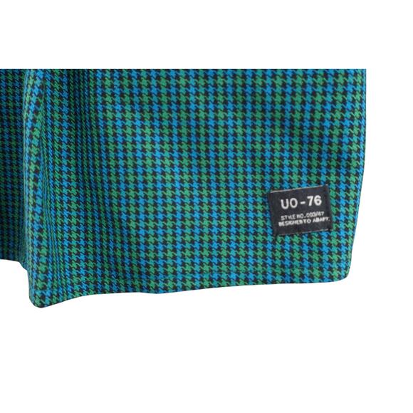 Urban Outfitters Green Blue Houndstooth Mini Skirt Size S - Picture 2 of 6